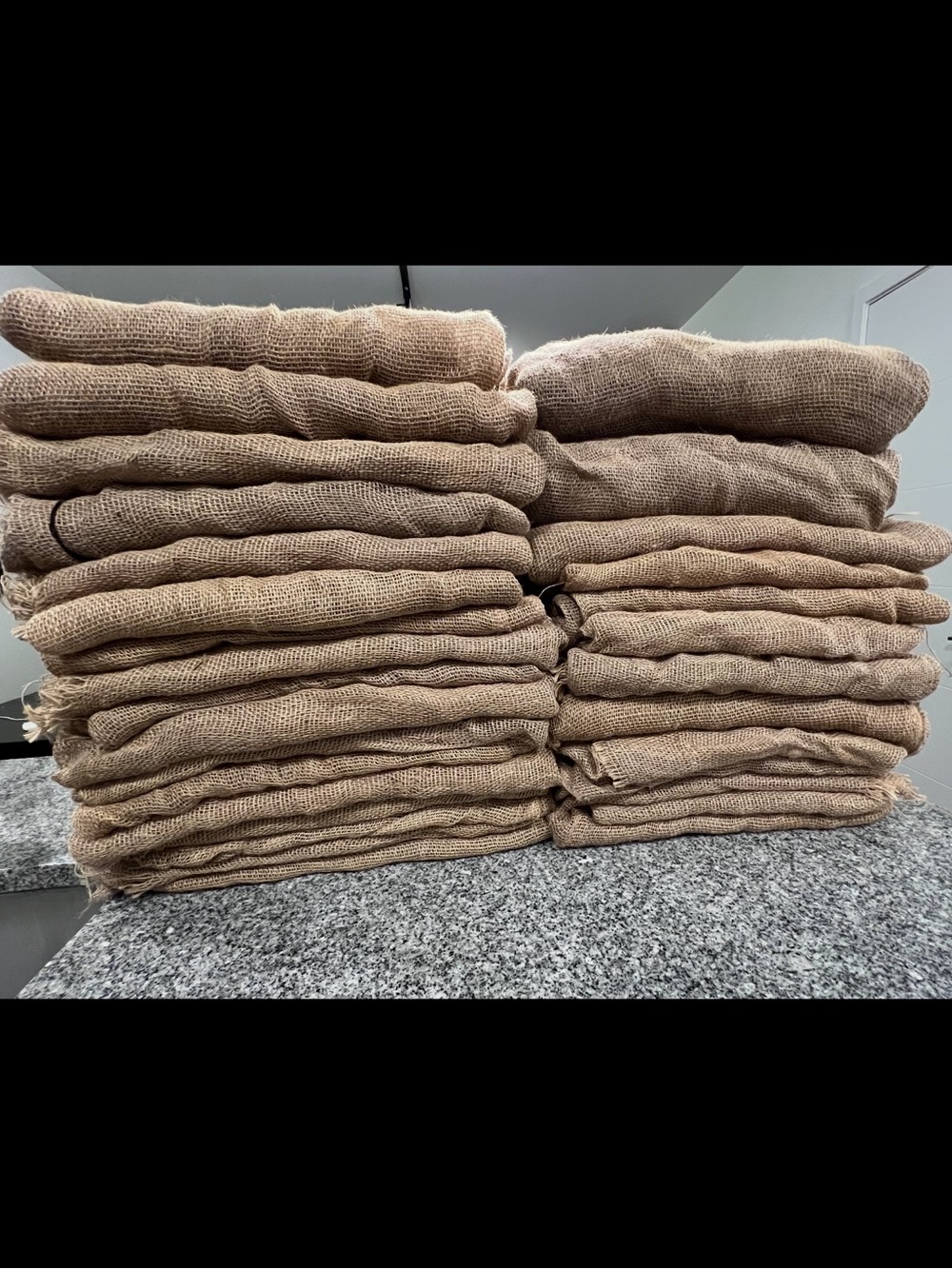 Natural Burlap Fabric Sacks - Neutral Tan